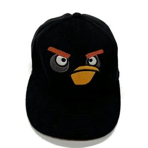 Angry‎ Birds SnapBack Baseball Hat Cap Adjustable Rovio Black Fleece Fuzzy Furry